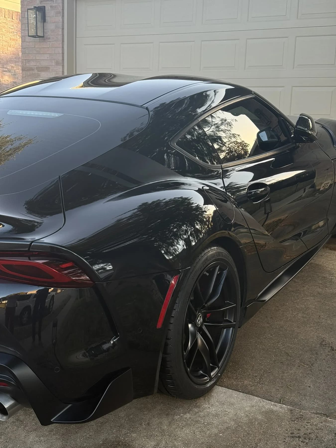 Black Toyota Supra photographed at a JX Auto Lab detail
